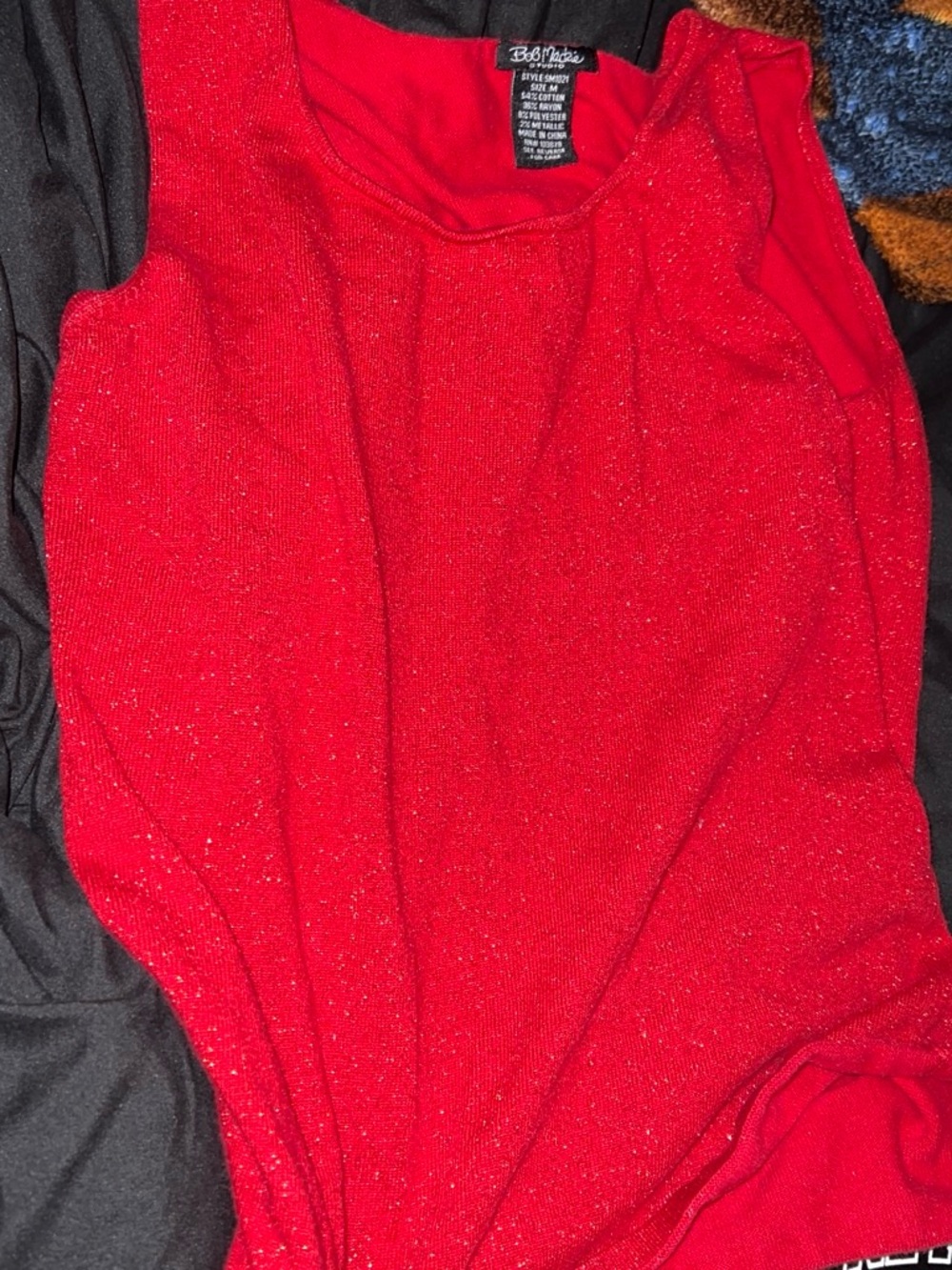 Bob Mackie Sparkle Red Tank Top